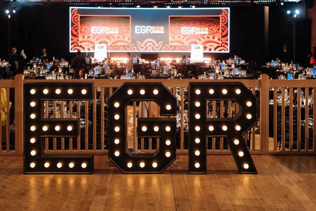 EGR B2B Awards, lighted logo